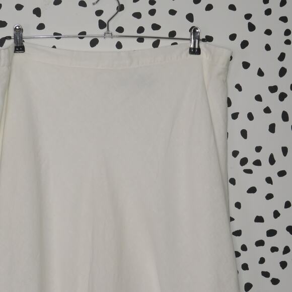 Spiegel White Linen Boho A-Line Midi Skirt - Picture 2 of 6